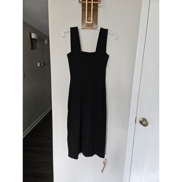 Reformation Black Cassi Knit Dress Ribbed Midi Dress NWT Size Small - Picture 12 of 16